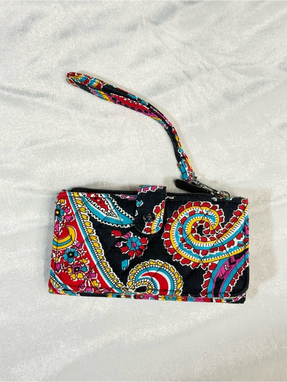 Vera Bradley Colorful Paisley Wristlet Wallet - Black Multi